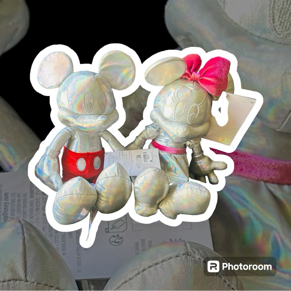 Brand New Disney 100 Mickey & Minnie Mouse Platinum Edition Plush
